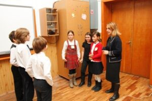 World Day Observance in Bistrita and Lasi, Romania children in a classroom.