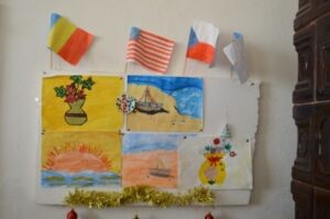 World Day Observance in Bistrita and Lasi, Romania posters on artboard with flag.