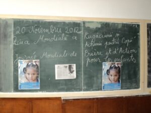 World Day Observance in Bistrita and Lasi, Romania chalkboard message
